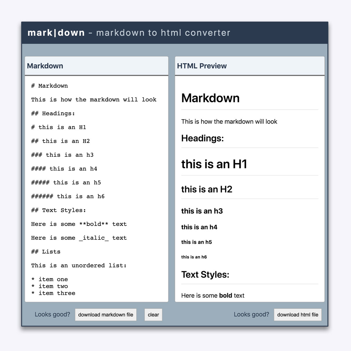 MarkDown - Markdown to HTML Converter